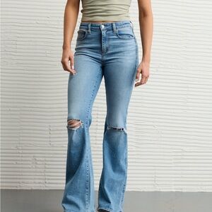 American Eagle Outfitters Ripped Light Blue Boot Cut Jeans